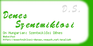 denes szentmiklosi business card
